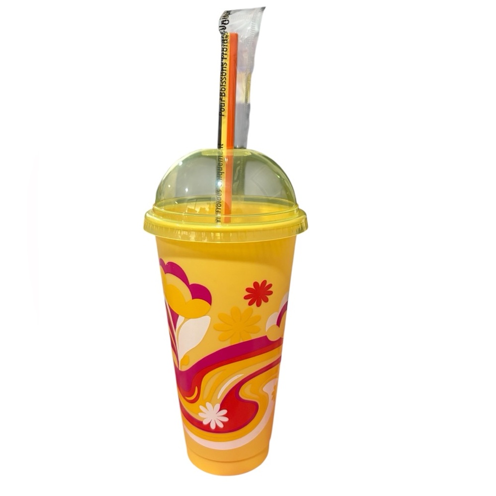 New Starbucks 2025 Summer Color Changing Cold Cup Floral Print Straw & Lid